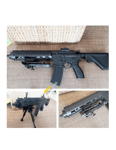 Bipiede per armi attacco cinghia regolabile in altezza  con scatti fisso Armeria Lugli lungo chiuso 16,8 cm aperto totale 24,5cm