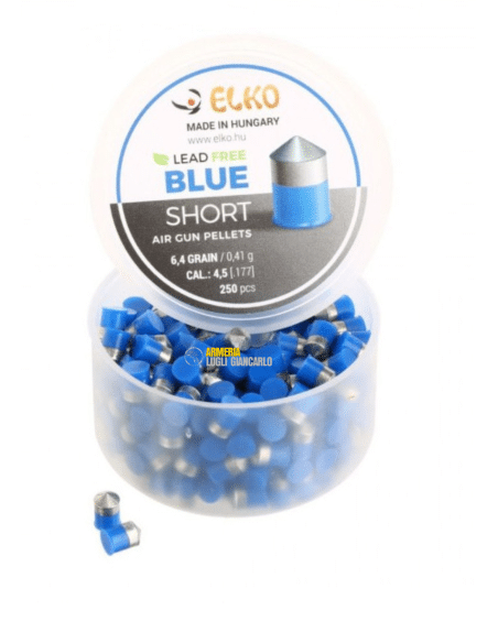 Pellet BLUE SHORT LK505 - Calibro 4,50 mm | .177 - 0,41g - 250pz - ELKO Codice: LK505 Categoria: Diaboli / Pallini Marchio: Elko