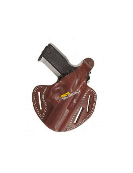 Fondina Vega Holster in cuoio marrone da cintura sgancio rapido 3 asole per Beretta 98 92 96 codice H100