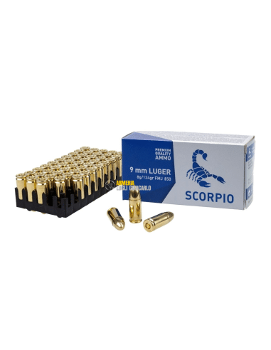 COLPI STV SCORPIO MUNIZIONI 9MM LUGER 124GR 50PCS FMJ
