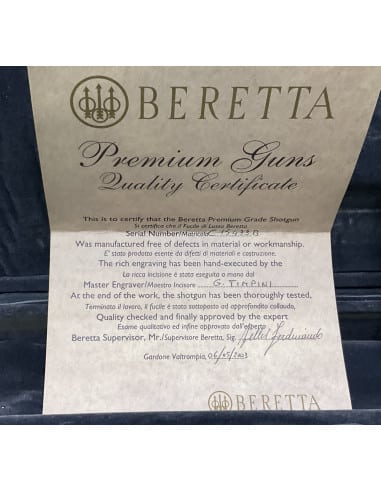 Sovrapposto da tiro Beretta SO5 calibro 12 incisione G.Timpini