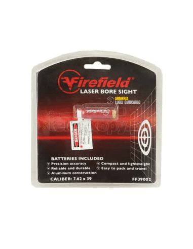 Collimatore cartuccia laser rosso per tarare armi Firefield 7.62x39 In-Chamber Red Laser Brass Boresight FF39013
