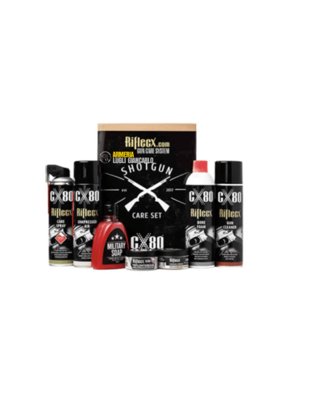 RIFLECX CX80 SHOTGUN CARE SET COMPLETO PER LA PULIZIA DEI FUCILI A CANNA LISCIA KIT PULIZIA