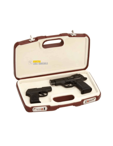 Valigetta per pistola in cuoio marrone in ABS con chiusura a combinazione da 38,5 cm codice 2018PL Misure: 385 x 223 x 80 cm