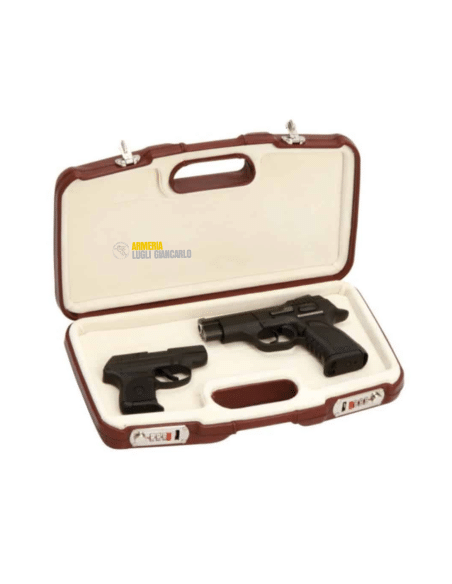 Valigetta per pistola in cuoio marrone in ABS con chiusura a combinazione da 38,5 cm codice 2018PL Misure: 385 x 223 x 80 cm