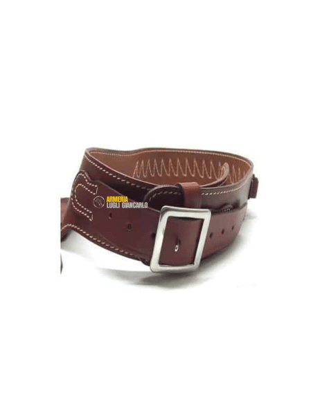 Cintura cinturone porta revolver Vega in cuoio western con fondina per revolver calibri 44 - 45 Magnum da 6 pollici XXL
