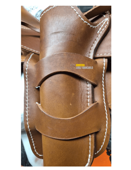 Cintura cinturone porta revolver Vega in cuoio western con fondina per revolver calibri 44 - 45 Magnum da 6 pollici XXL