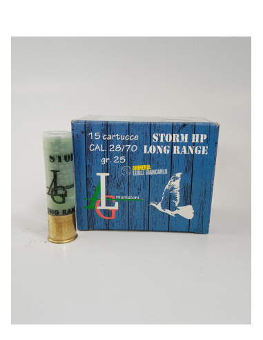 Cartucce Storm HP LONG RANGE calibro 28/70 con 15 cartucce 25 gr. piombo 5