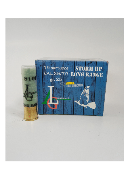 Cartucce Storm HP LONG RANGE calibro 28/70 con 15 cartucce 25 gr. piombo 5