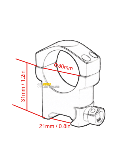 ATTACCHI ACCIAIO ANELLI PER FUCILI ECTOR OPTICS HIGH PROFILE MARK SCOPE WEAVER RINGS 30 MM