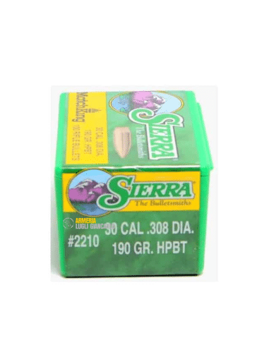 PALLE DA RICARICARE COLPI SIERRA Bullets MatchKing 308" 190gr HPBT 2210 (100pc)