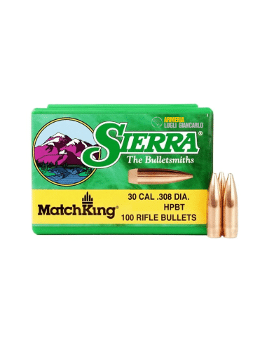 PALLE DA RICARICARE COLPI SIERRA Bullets MatchKing 308" 190gr HPBT 2210 (100pc)