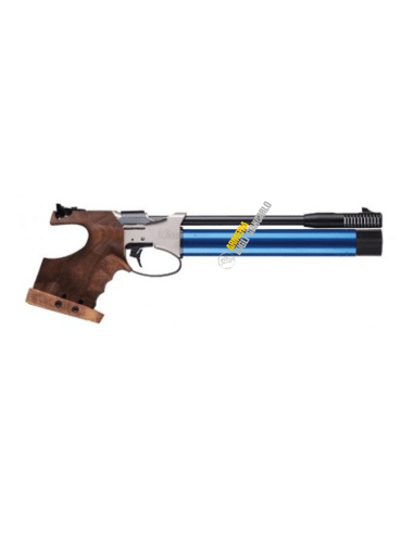 Pistola pcp Kite Nichel calibro 4,5 Co2 libera vendita con serbatoio blu e valigetta