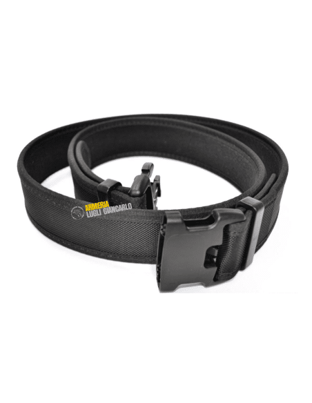 Cinturone Ghost nero con chiusura per guardie giurate e forze dell'ordine taglia L 100-120 cm codice FO000035