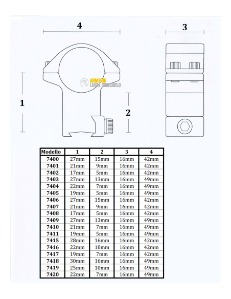 Konus anelli rapidi per carabina attacchi 7409 30mm Quick Release High Steel Ring Mounts