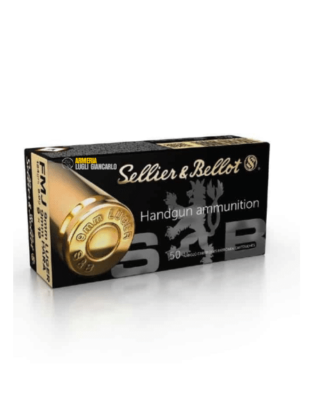 COLPI PER PISTOLA MUNIZIONI SELLIER & BELLOT CALIBRO 9 LUGER 9X19 9 PARA  124 GR 8.0