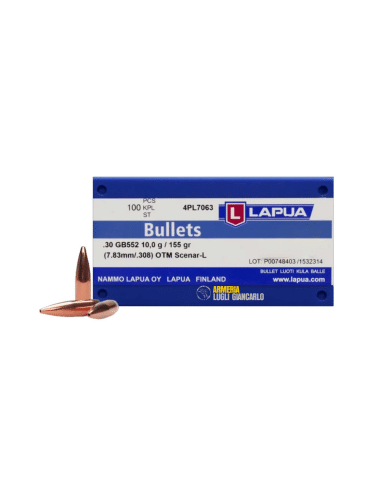 PALLE OGIVE DA RICARICARE ARMI LUNGHE LAPUA Palle 308 OTM SCENAR-L 155gr - 4PL7063