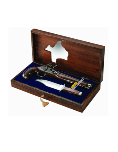 PEDERSOLI PISTOLA AD AVANCARICA NAVY CAL.45 A PIETRA FOCAIA IN COFANETTO CON COLTELLO BOWIE (C.964) DI LIBERA VENDITA  PD000012