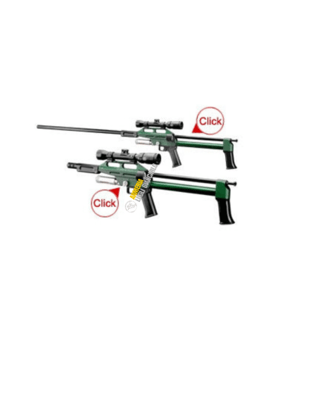 FUCILE LANCIA SIRINGHE  JMSP A CO2 CAL.11 MM 10841 MANOMETRO CON POTENZA DI 25 BARS,CON OTTICA 1,75 - 4X32 COMPLETO DI ACCESSORI