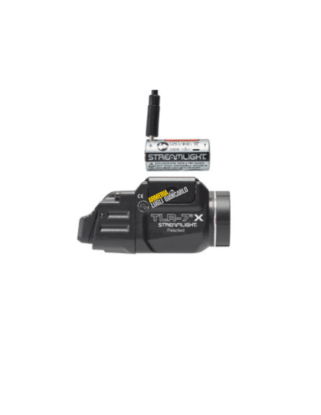 STREAMLIGHT TORCIA LED PER ARMA CORTA MOD. TLR-7X USB - CON ATTACCO PICATINNY COLORE NERO - INCLUSO KIT SWITCH ALTO+BASSO E BATT