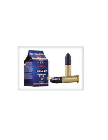 Colpi munizioni calibro 22 LR CCI Clean Suppressor Target 45 grani 1000 fps 200 pezzi