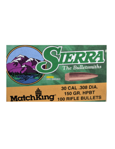 Palle ogive Sierra MatchKing calibro 30 .308 dia – 150 grani HPBT – 100 pezzi 2190