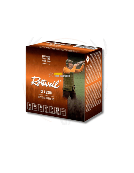 Cartucce da caccia Rottweil classic special fiber 12 calibro 12 piombo n.4 32 gr scatole da 25