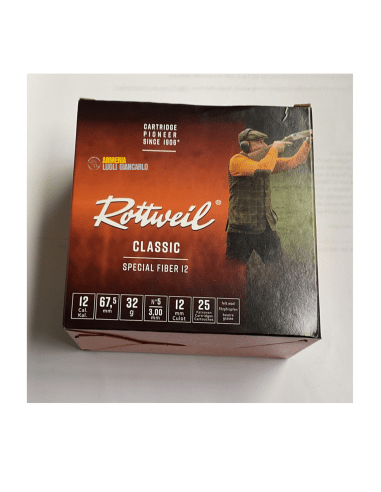 Cartucce Rottweil classic special fiber 12 calibro 12 piombo nr.5 32 gr scatola da 25