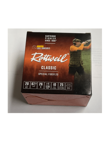 Cartucce da caccia Rottweil classic special fiber 20 calibro 20 piombo 5 26 gr scatola da 25