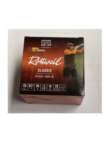 Cartucce da caccia Rottweil classic special fiber 20 calibro 20 piombo 6 26 gr scatola da 25