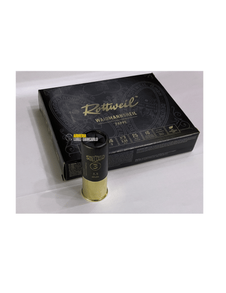 Cartucce da caccia Rottweil Waidmannsheil pappe calibro 12 36 gr piombo n.3 scatola da 10 con cartuccia in cartone