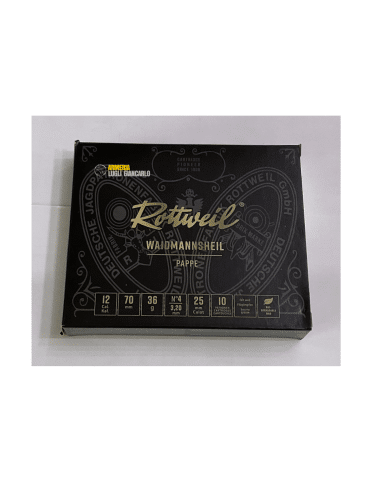 Cartucce da caccia Rottweil Waidmannsheil pappe calibro 12 36 gr piombo n.4 scatole da 10 con cartucce in cartone