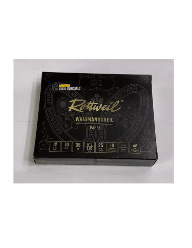 Cartucce da caccia Rottweil Waidmannsheil pappe calibro 12 36 gr piombo n.5 scatole da 10 con cartucce di cartone
