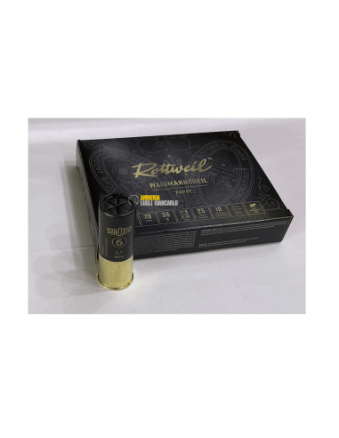 Cartucce da caccia Rottweil Waidmannsheil pappe calibro 12 36 gr piombo n.6 scatole da 10 con cartucce in cartone
