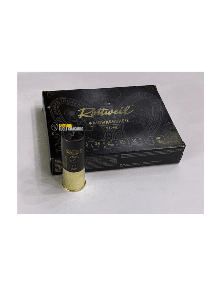 Cartucce da caccia Rottweil Waidmannsheil pappe calibro 12 36 gr piombo 7 scatole da 10 con cartucce in cartone