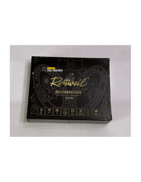 Cartucce da caccia Rottweil Waidmannsheil pappe calibro 12 36 gr piombo 7 scatole da 10 con cartucce in cartone