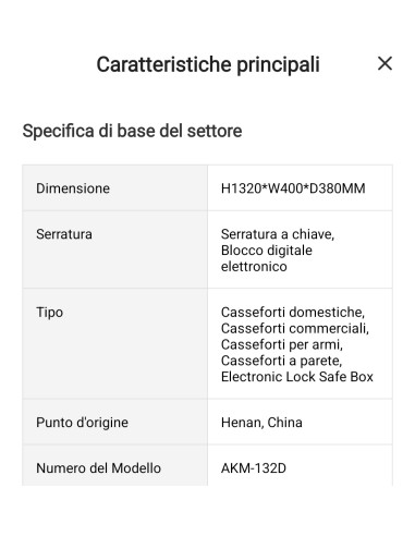 Cassaforte armadio blindato per armi con combinazione per 6 o 8 fucili e pistole con luce