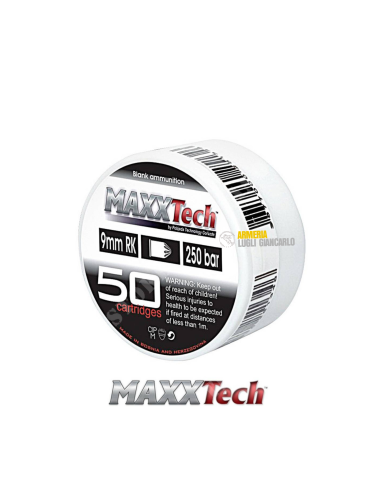 COLPI CARICHE A SALVE 9mm RK .380 REVOLVER 50 COLPI MAXXTech (MT-9RK) CARTUCCE A SALVE