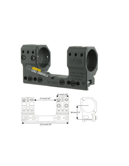 Anello attacco unico monopezzo Spuhr SP-4002C diametro 34 altezza 38 0 moa codice 453468
