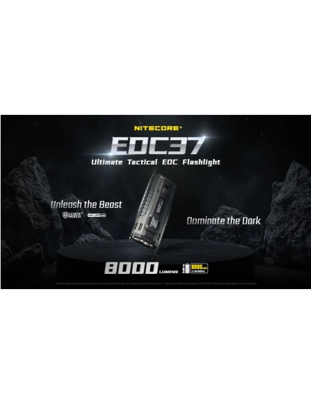 Nitecore - EDC37 - 8000 Lumens, 420 metri, Batteria 8000mAh, Ricarica USB-C - Torcia Tattica a LED