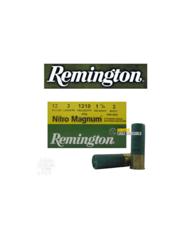 Cartucce Munizioni Remington Nitro Magnum calibro 12 – 1260 FPS – Piombo 2 – 25 cartucce