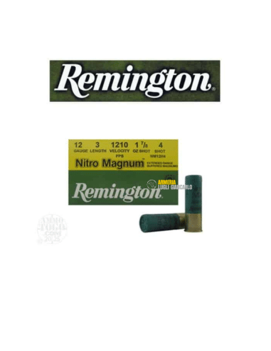 Cartucce Mgnum Colpi Remington Nitro Magnum calibro 12 – 1210FPS – Piombo  – 25 cartucce