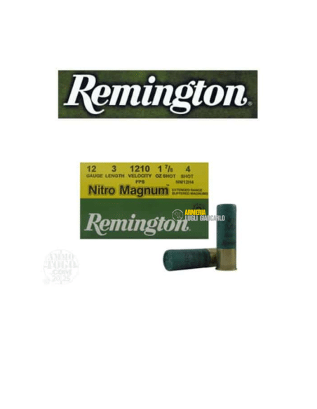 Cartucce Mgnum Colpi Remington Nitro Magnum calibro 12 – 1210FPS – Piombo  – 25 cartucce