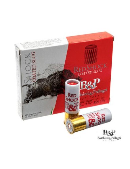 cartucce baschieri & pellagri calibro 12 red shock coated palla slug