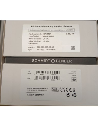 Ottica Schmidt & Bender 10-60x56 CM II high performance P M2F-2MOA 1/8 CW MT II  codice 860-911-625-Q6-L9