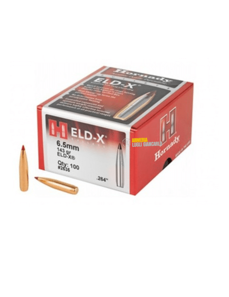HORNADY ELD-X 2635 Palle calibro 6,5mm .264'' 143 grani Conf. da 100 palle