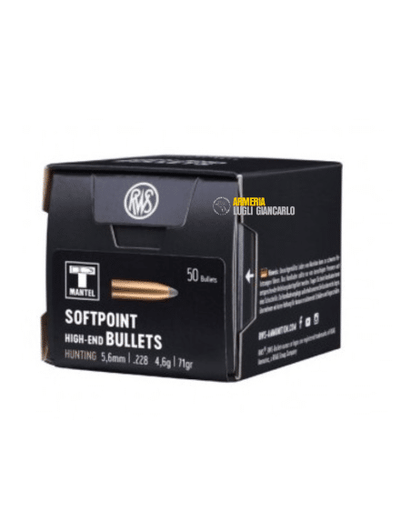 RWS T MATEL 2145642 Palle calibro 5,6mm.228'' 71 grani Conf. da 50 palle 354821
