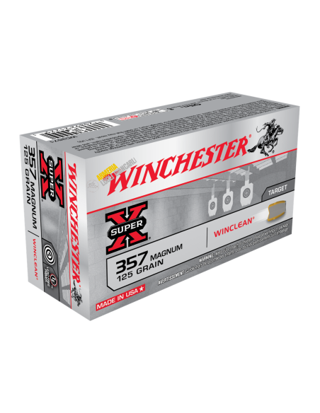 Cartucce colpi munizioni per pistole revolver 357 Winchester 125 grani winclean 50 pezzi