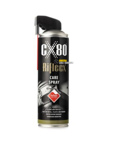 RIFLECX CX80 - CARE SPRAY - DETERGENTE E LUBRIFICANTE PER ARMI LUNGHE CORTE AL TEFLON 500MLMarca: RIFLEX.com  RX000002
