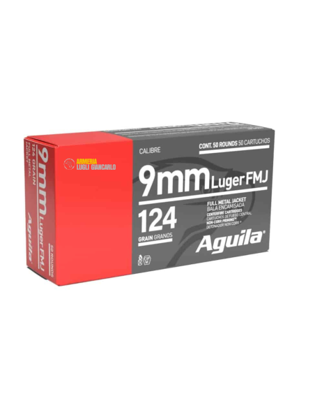 Colpi Munizioni calibro 9x19 Aguila 9mm Luger 124gr FMJ Ammo
